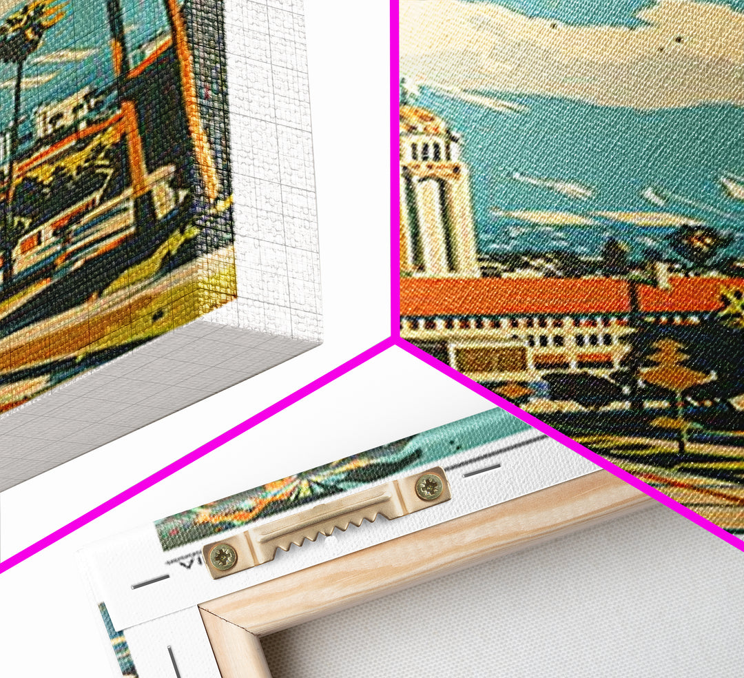 Glendale California Travel Poster, Framed Canvas Print, City Travel Poster, Vintage City Poster, Vintage Travel Art, Vintage Posters