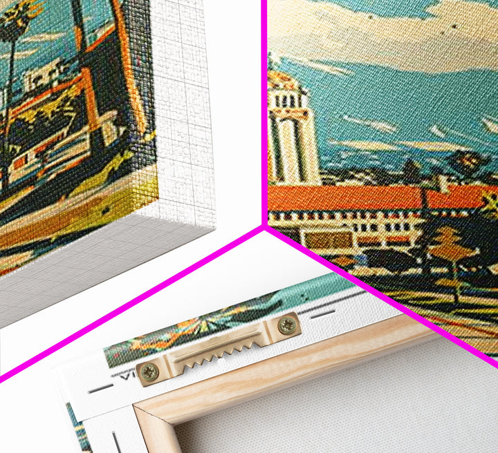 Glendale California Travel Poster, Framed Canvas Print, City Travel Poster, Vintage City Poster, Vintage Travel Art, Vintage Posters