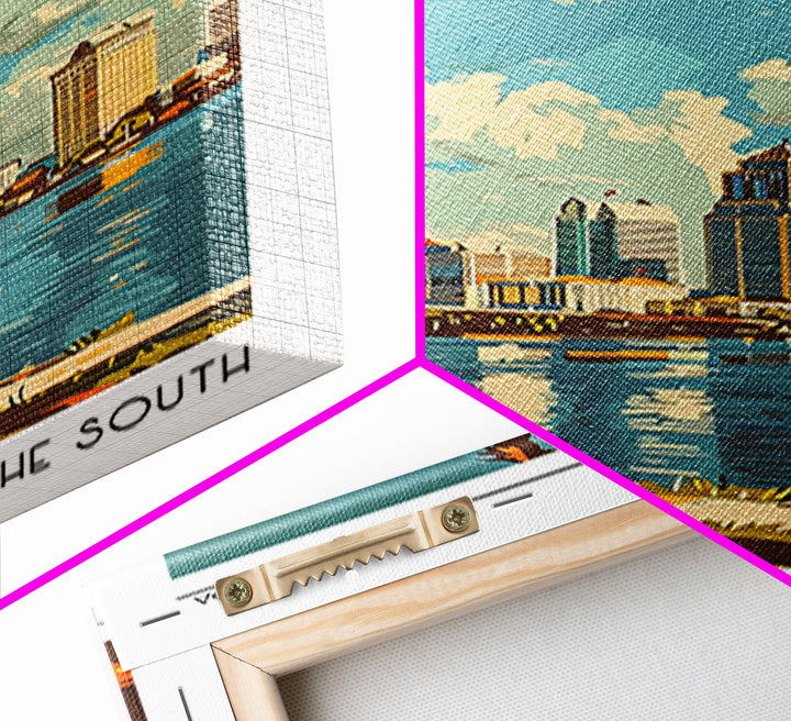 Jacksonville Florida Travel Poster, Framed Canvas Print, Travel Wall Decor, Minimalist Poster, City Travel Poster, Home Office Decor