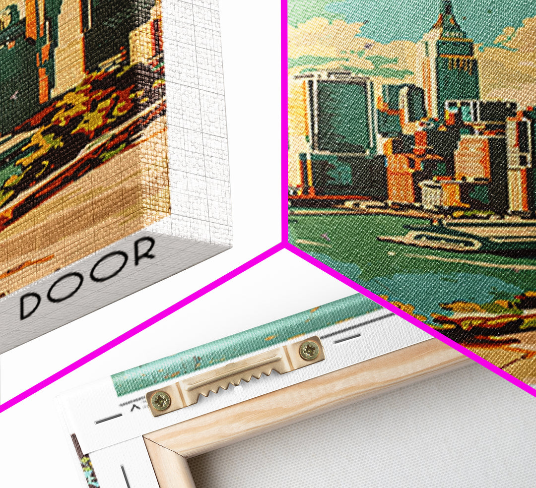 Jersey City New Jersey Travel Poster, Canvas Print, City Art Print, Travel Wall Art, Minimalist Poster, Retro Wall Art, Poster Print