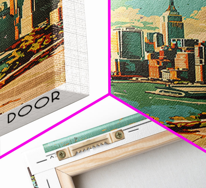 Jersey City New Jersey Travel Poster, Canvas Print, City Art Print, Travel Wall Art, Minimalist Poster, Retro Wall Art, Poster Print