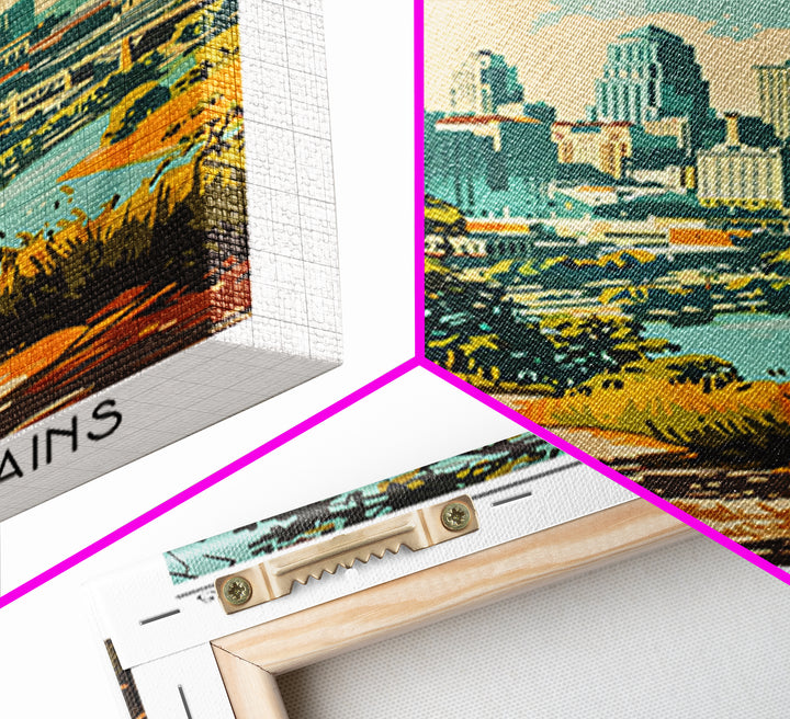 Kansas City Travel Poster, Framed Canvas Print, City Art Print, Travel Wall Art, City Travel Poster, Landscape Art, Gallery Wall Set
