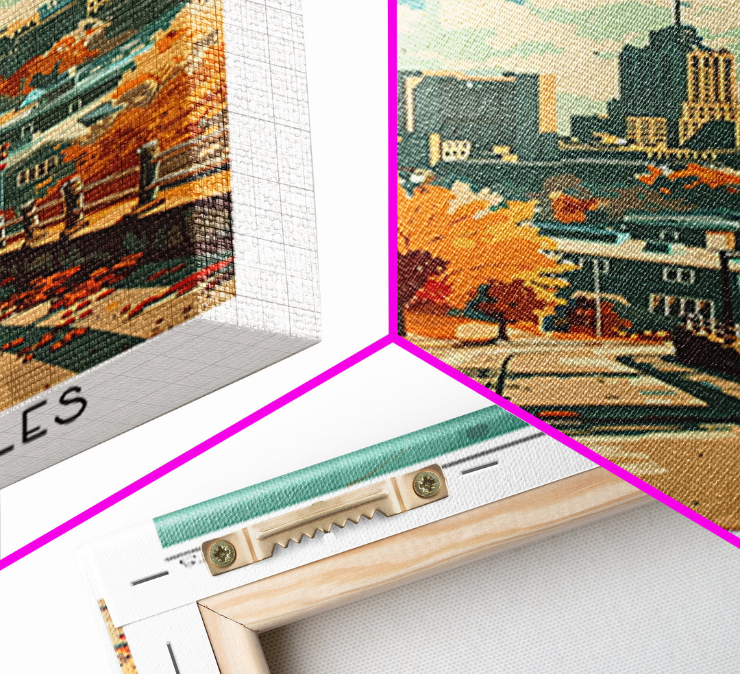 Lowell Massachusetts Travel Poster, Canvas Print, Poster Print, Travel Wall Art, Travel Decor, Home Office Decor, Retro Travel Print