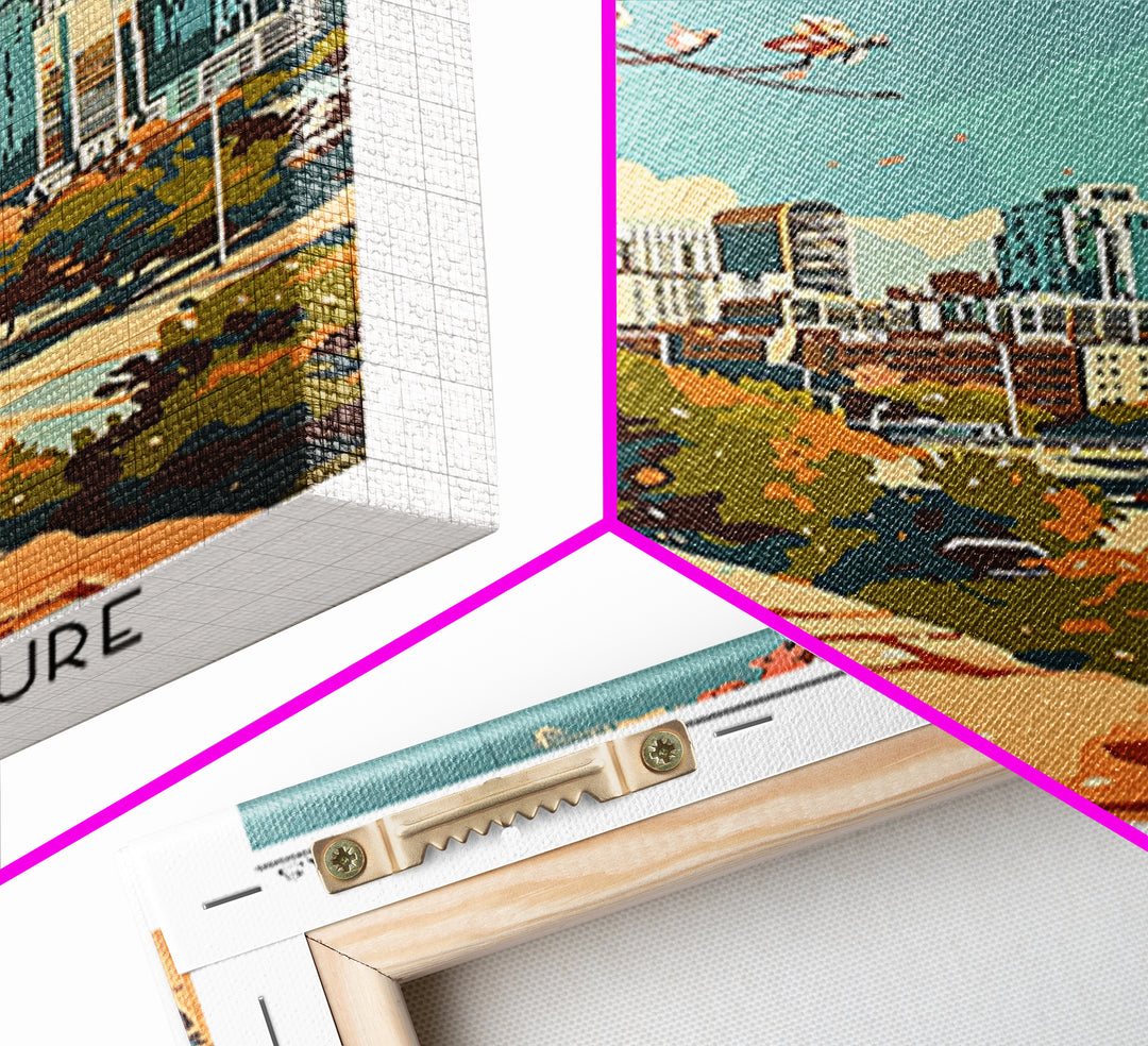 McKinney Texas Travel Poster, Framed Canvas Print, Retro Wall Art, Travel Print, Retro Travel Poster, Art Print, Vintage City Poster