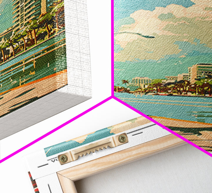 Miami Gardens Travel Poster, Framed Canvas Print, City Travel Poster, Travel Wall Art, City Wall Art, Travel Posters, Vintage Poster
