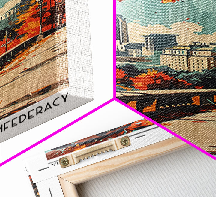Montgomery Alabama Travel Poster, Canvas Print, Retro Travel Poster, City Wall Art, Travel Print, Travel Wall Art, Modern Wall Decor