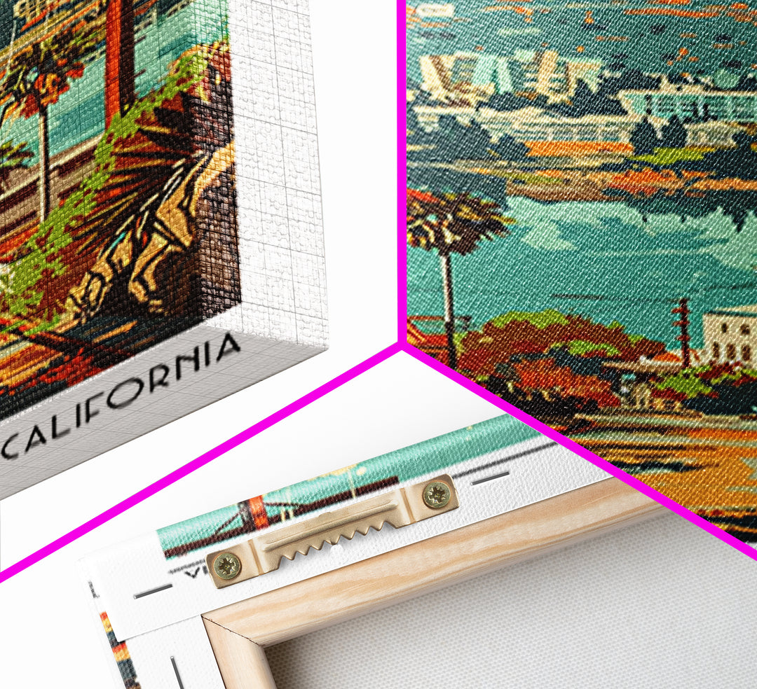 Murrieta California Travel Poster, Framed Canvas Print, Retro Wall Art, Travel Print, Travel Decor, Travel Prints, City Illustration