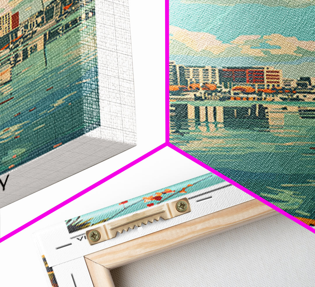 Norfolk Virginia Travel Poster, Canvas Print, City Travel Poster, Travel Wall Art, Home Decor, Wall Art, Travel Prints, Travel Print