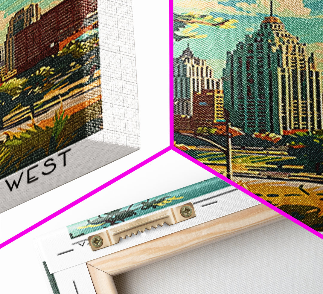 Omaha Nebraska Travel Poster, Framed Canvas Print, Travel Wall Decor, Minimalist Poster, Art Print, City Travel Poster, Poster Print