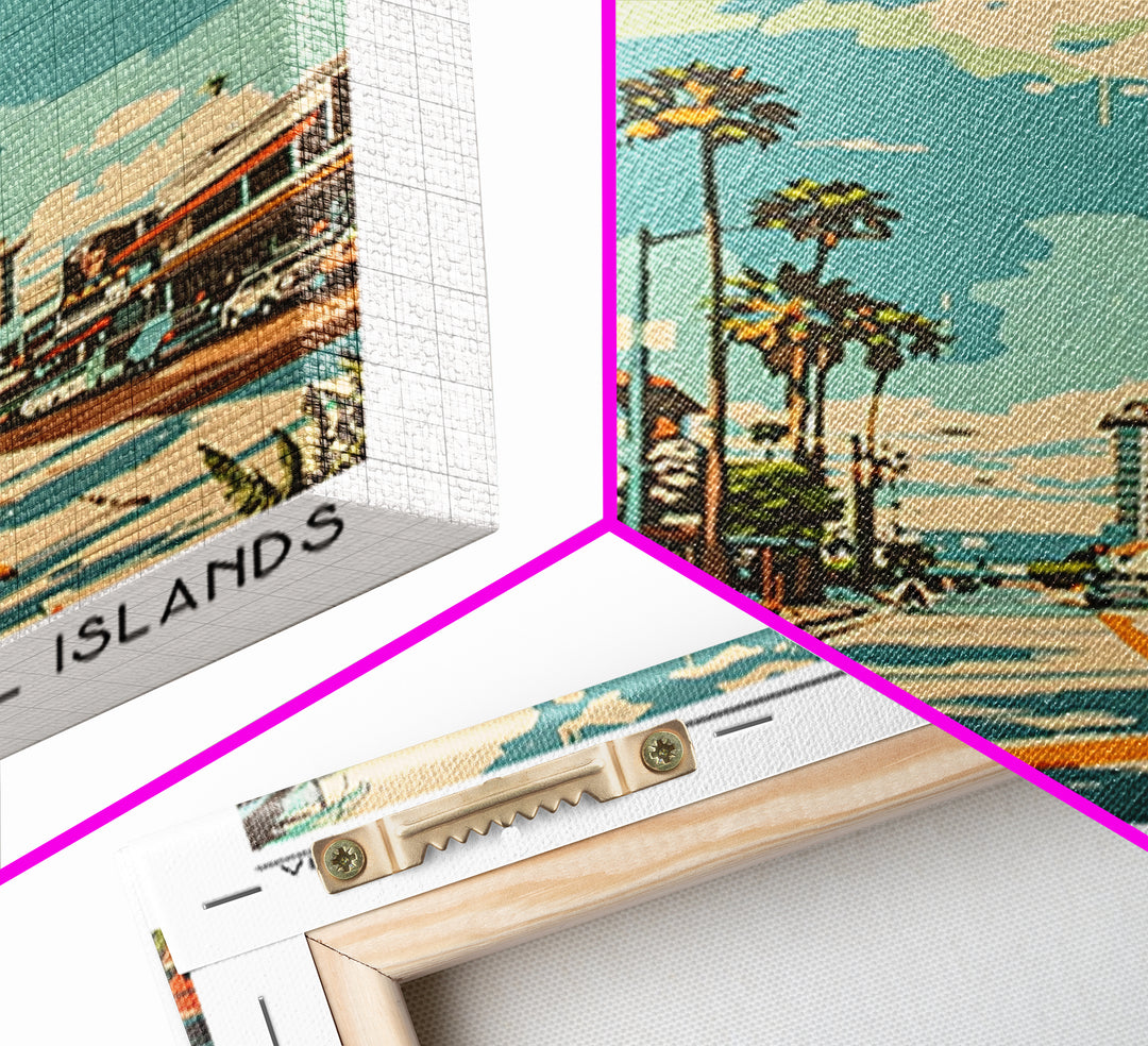 Oxnard Travel Poster, Framed Canvas Print, City Travel Poster, Vintage City Poster, Vintage Posters, City Illustration, Poster Print