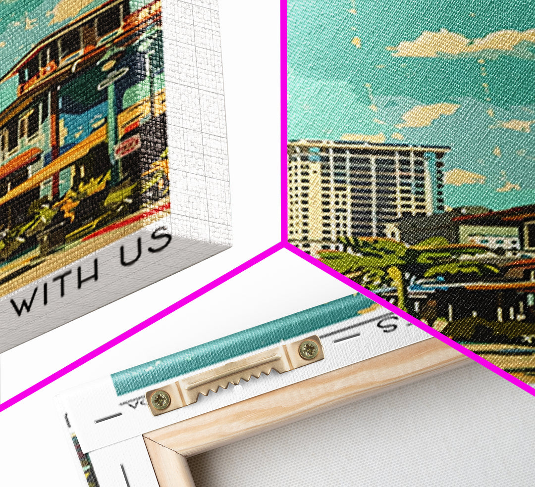 Pembroke Pines Florida Travel Poster, Framed Canvas Print, City Travel Poster, Travel Wall Art, Modern Wall Decor, City Illustration