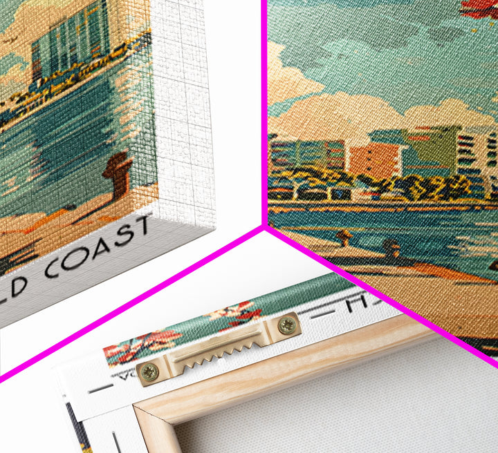 Pompano Beach Florida Travel Poster, Framed Canvas Print, City Travel Poster, Travel Wall Art, Vintage Travel Print, Vintage Posters