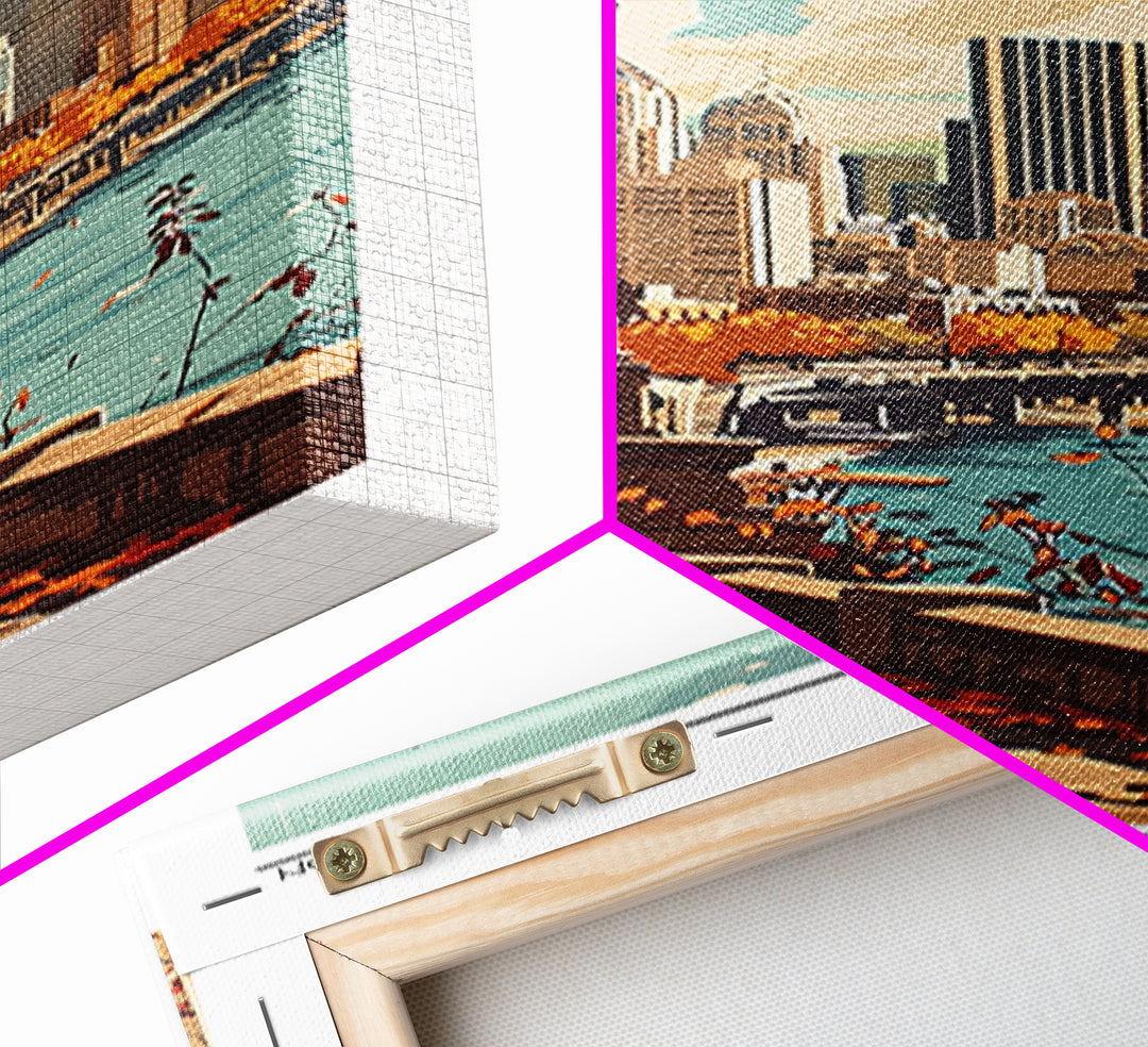 Portland Travel Poster, Framed Canvas Print, City Art Print, Travel Wall Art, City Travel Poster, Wall Art, City Wall Art, Art Print