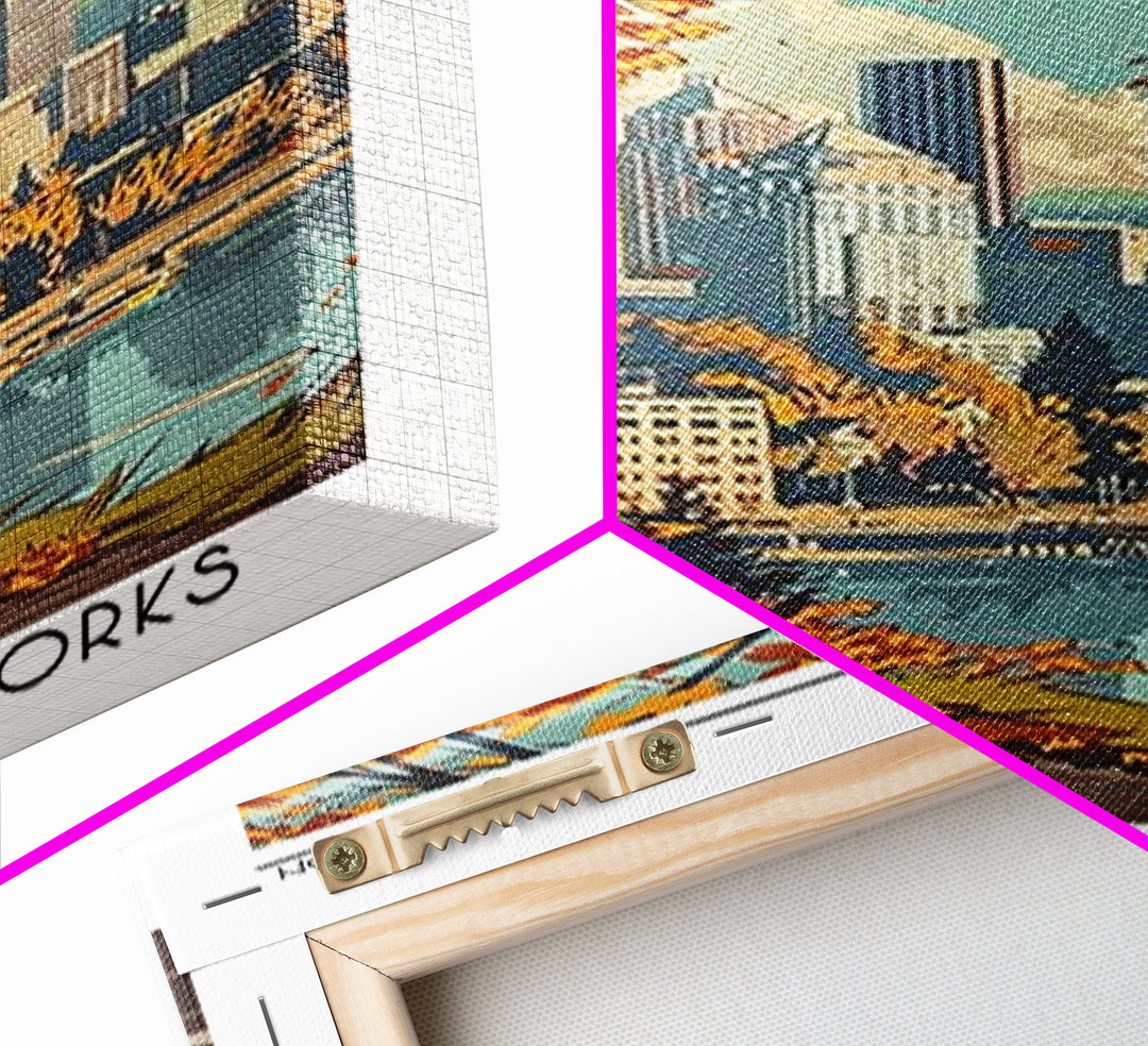Portland Oregon Travel Poster, Canvas Print, City Travel Poster, Travel Wall Art, Poster Print, City Illustration, Travel Wall Decor
