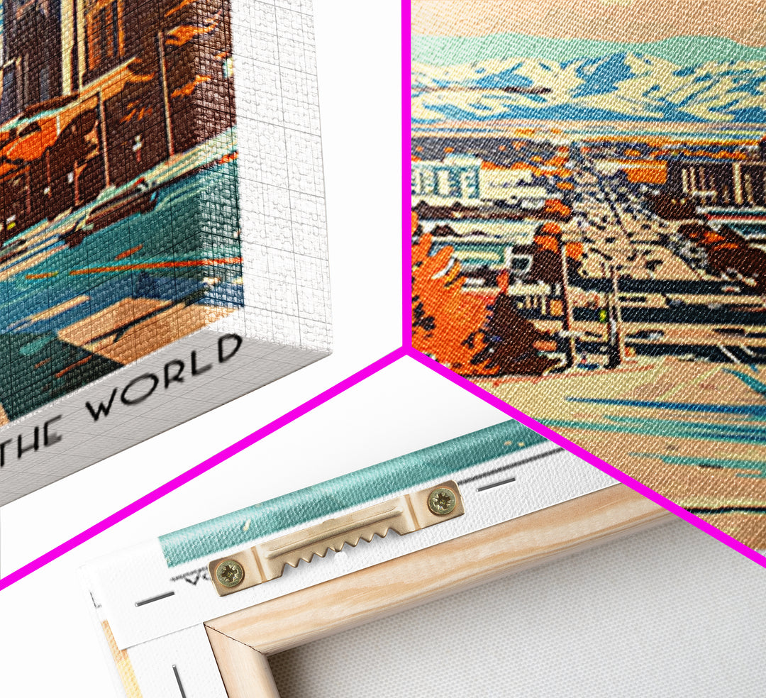 Reno Travel Poster, Framed Canvas Print, City Travel Poster, Vintage City Poster, Vintage Travel, Mid Century Wall Art, Poster Print