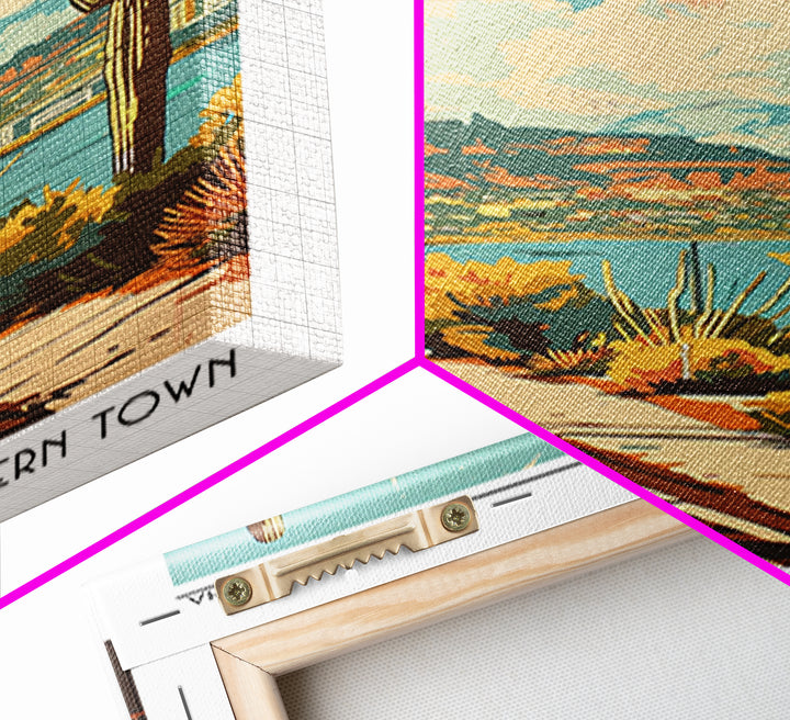 Scottsdale Travel Poster, Framed Canvas Print, City Art Print, Travel Wall Art, Vintage Posters, City Illustration, Travel Art Print