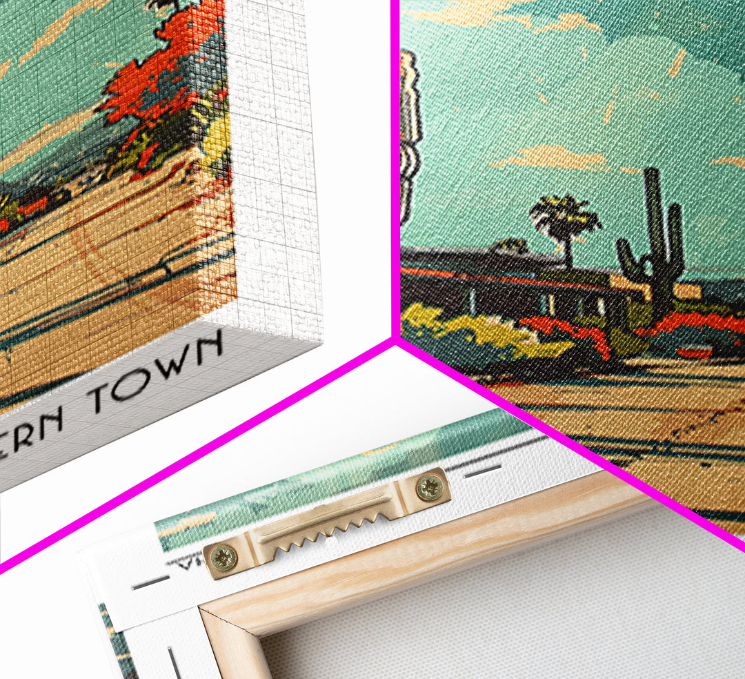 Scottsdale Arizona Travel Poster, Canvas Print, City Travel Poster, Travel Wall Decor, Retro Travel Print, Art Print, Retro Wall Art