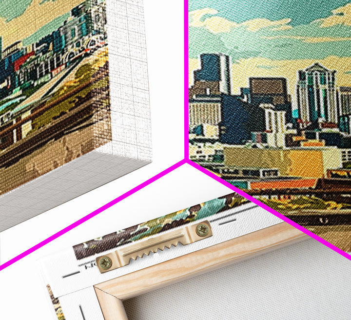Seattle Washington Travel Poster, Canvas Print, City Travel Poster, Travel Wall Art, Retro Wall Art, Colorful Wall Art, Travel Decor