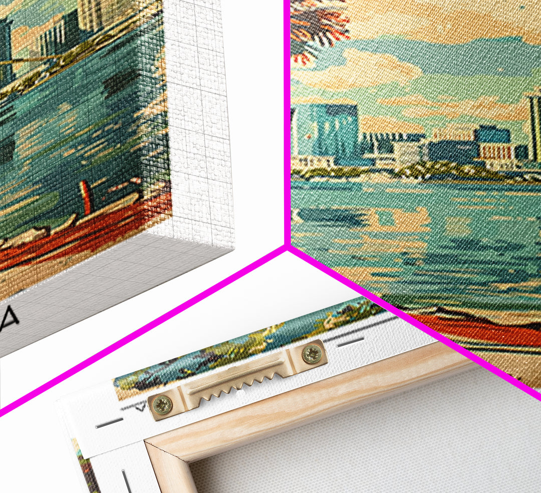 Tampa Florida Travel Poster, Canvas Print, Travel Wall Art, City Wall Art, Gallery Wall Set, City Art Print, Travel Prints, Wall Art