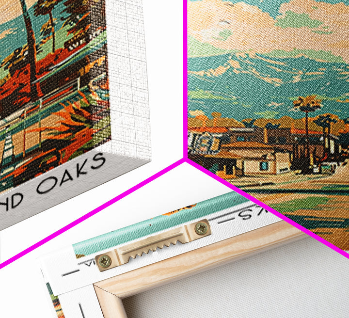 Thousand Oaks California Travel Poster, Canvas Print, Retro Travel Poster, City Wall Art, Wall Art, Mid Century Wall Art, Home Decor