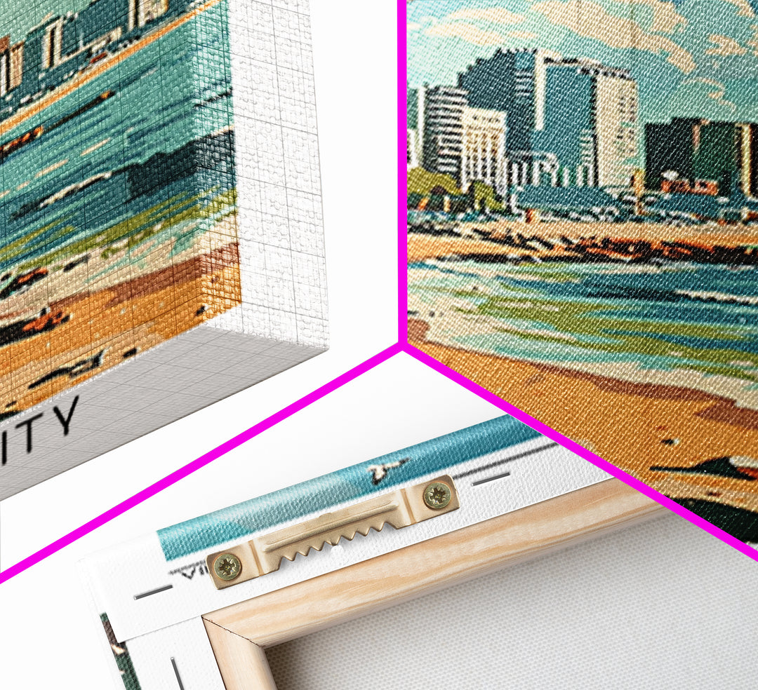 Virginia Beach Travel Poster, Framed Canvas Print, Travel Prints, Landscape Art, Wall Art, Home Decor, Travel Wall Art, Travel Print