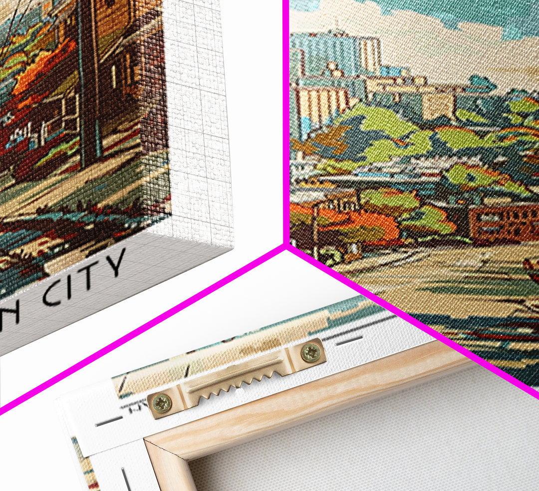 Warren Michigan Travel Poster, Framed Canvas Print, Vintage Travel Print, City Wall Art, Poster Print, Retro Travel Poster, Wall Art