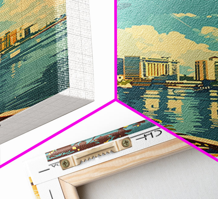West Palm Beach Travel Poster, Framed Canvas Print, City Travel Poster, Travel Wall Decor, Landscape Art, Wall Art, Gallery Wall Set
