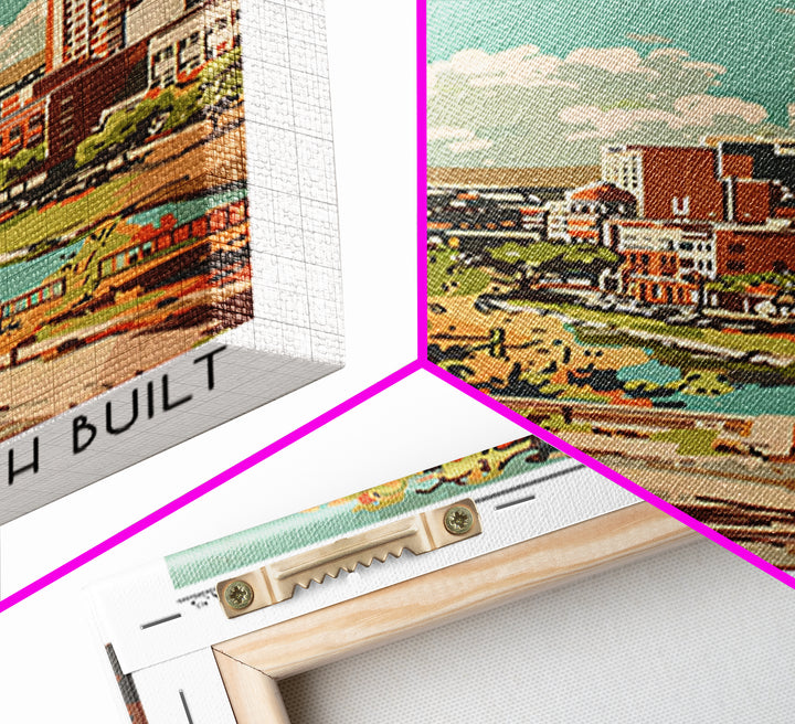 Wichita Falls Texas Travel Poster, Framed Canvas Print, City Travel Poster, Vintage City Poster, Retro Travel Print, Travel Wall Art