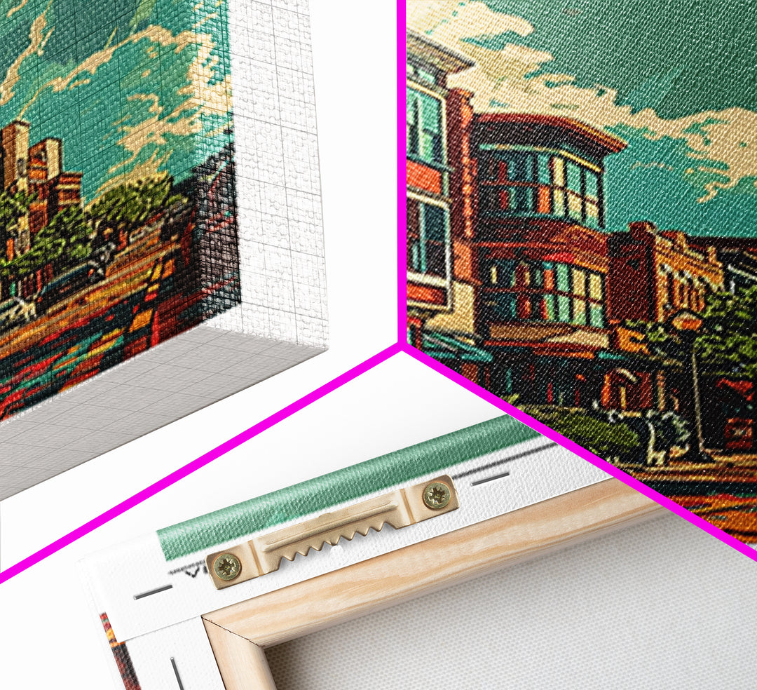 Alexandria Travel Poster, Framed Canvas Print, Travel Art Print, Modern Wall Decor, City Travel Poster, Wall Art, Retro Travel Print