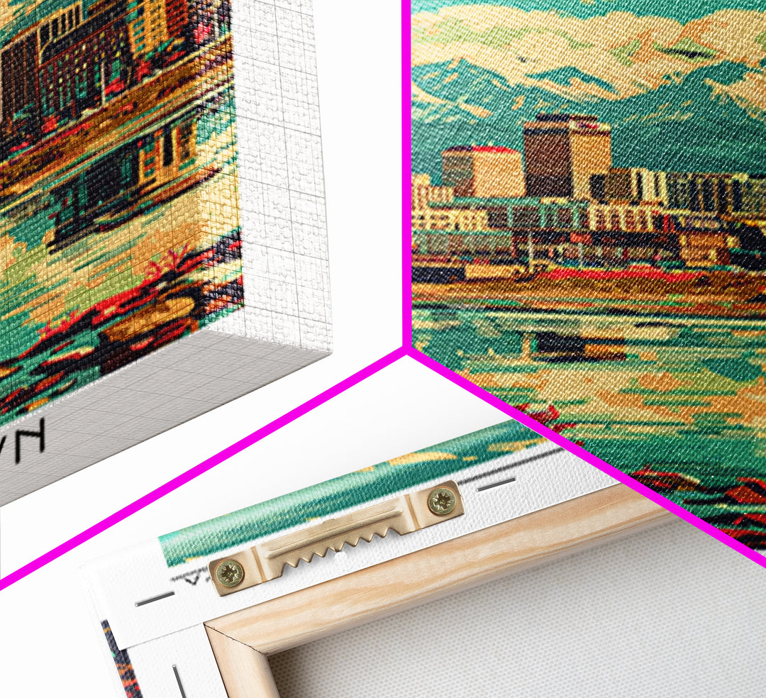 Anchorage Travel Poster, Framed Canvas Print, City Travel Poster, Vintage City Poster, Retro Travel Print, Art Print, City Art Print