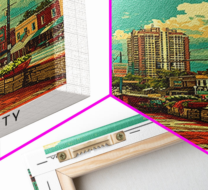 Augusta Travel Poster, Framed Canvas Print, Travel Art Print, Modern Wall Decor, Travel Print, City Illustration, City Travel Poster