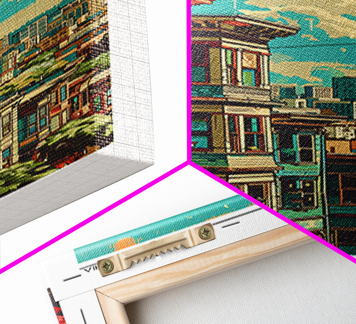 Berkeley Travel Poster, Framed Canvas Print, City Travel Poster, Travel Wall Art, Travel Print, Travel Wall Decor, City Illustration