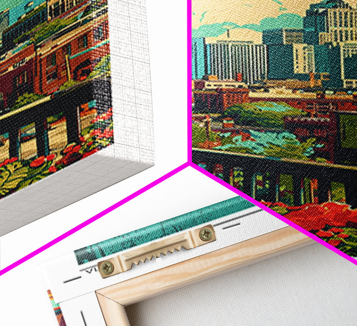 Birmingham Travel Poster, Canvas Print, City Art Print, Travel Wall Art, Art Print, Wanderlust Gift, Home Office Decor, Travel Print