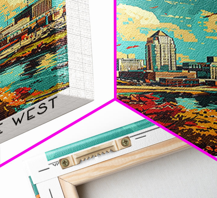 Des Moines Travel Poster, Canvas Print, City Art Print, Travel Wall Art, Travel Prints, Gallery Wall Set, Travel Decor, Travel Print