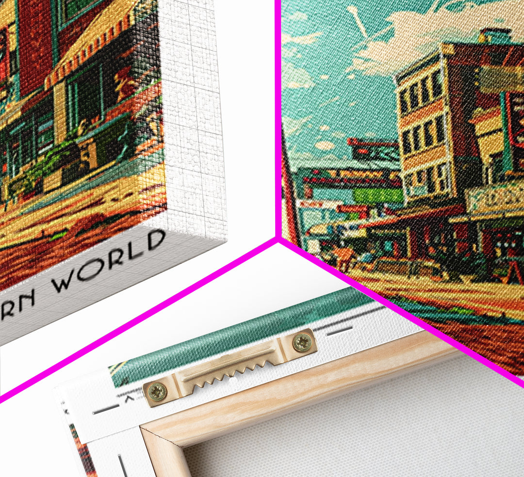 Edison Travel Poster, Canvas Print, Travel Wall Art, City Wall Art, Home Decor, Travel Wall Decor, Fine Art Print, City Illustration