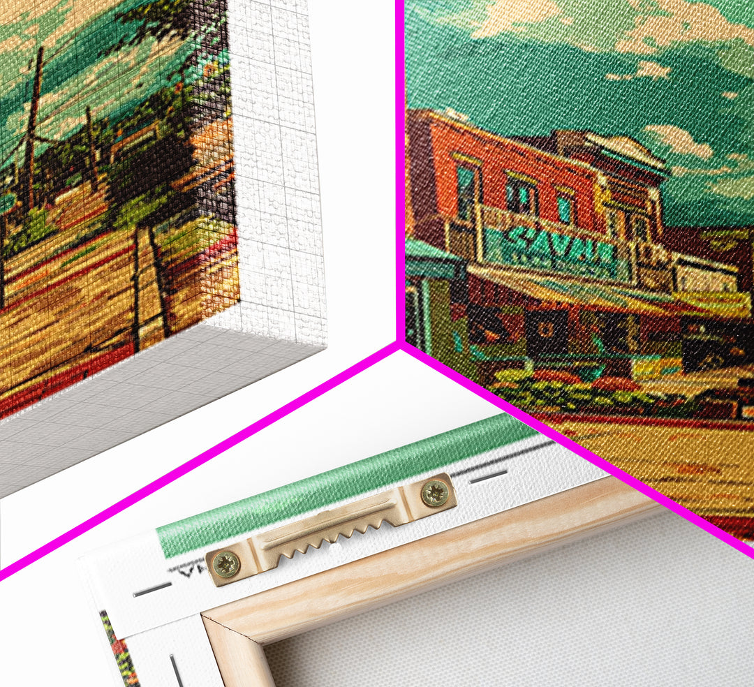 Evansville Travel Poster, Framed Canvas Print, Vintage Travel Print, City Wall Art, Travel Print, Vintage Posters, City Illustration