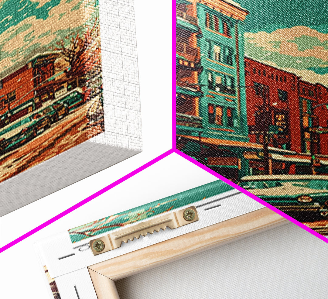 Fort Collins Travel Poster, Framed Canvas Print, Poster Print, Travel Wall Art, Vintage Travel Print, Living Room Wall Art, Wall Art