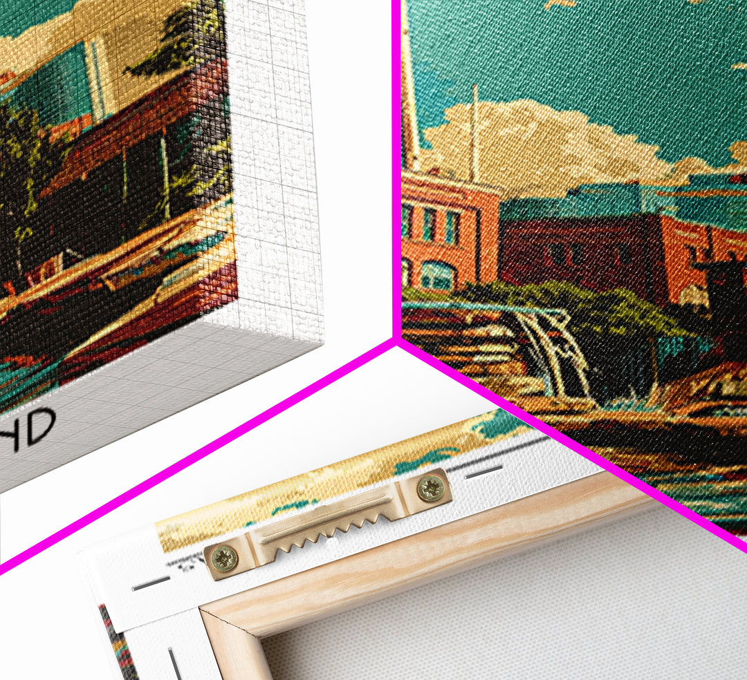 Grand Prairie Travel Poster, Framed Canvas Print, Retro Wall Art, Travel Print, Vintage City Poster, Gallery Wall Set, City Wall Art