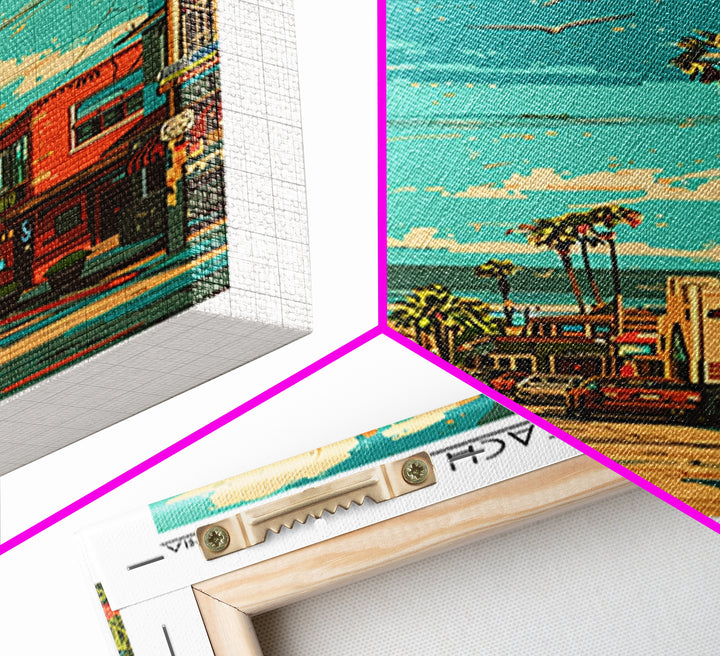 Huntington Beach Travel Poster, Canvas Print, City Travel Poster, Travel Wall Art, Travel Art Print, Home Office Decor, Poster Print
