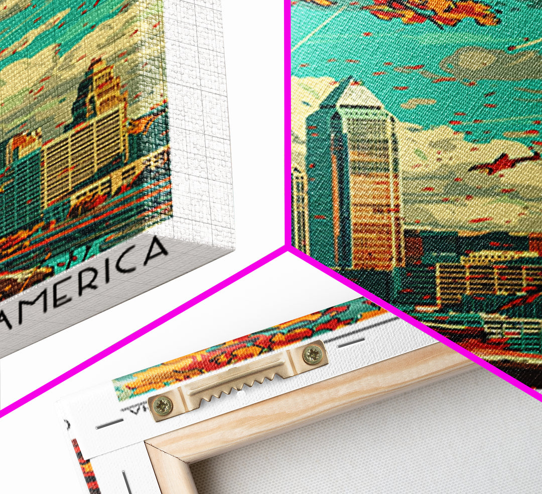 Indianapolis Travel Poster, Canvas Print, Retro Travel Poster, City Wall Art, Art Print, Minimalist Poster, Home Decor, Travel Decor