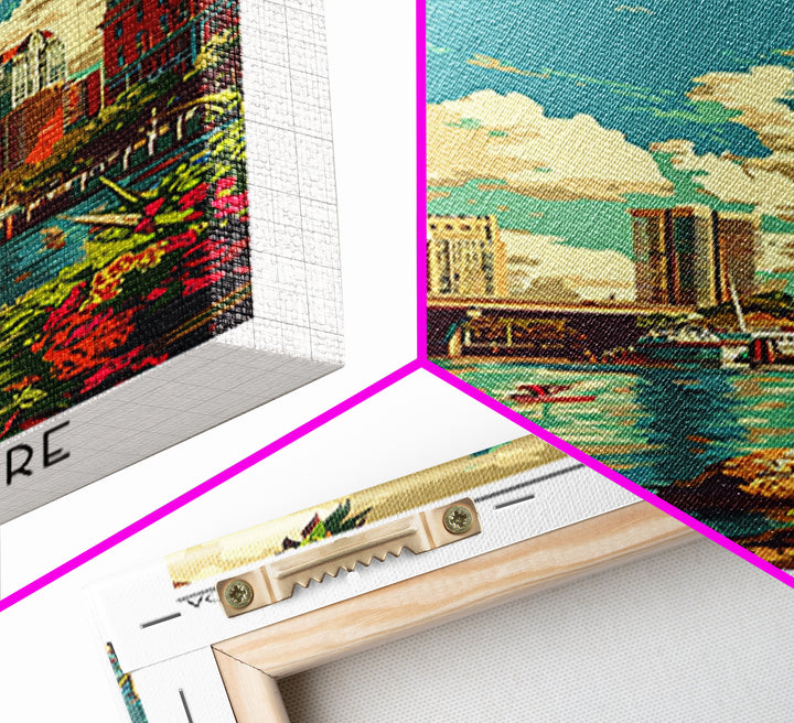 Jacksonville Travel Poster, Canvas Print, Poster Print, Travel Wall Art, Travel Decor, Travel Prints, Watercolor Cityscape, Wall Art