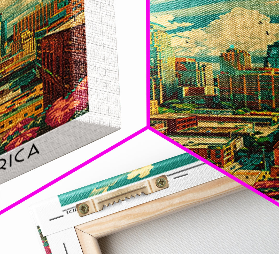 Kansas City Missouri Travel Poster, Canvas Print, City Art Print, Travel Wall Art, Landscape Art, Vintage Travel, City Travel Poster