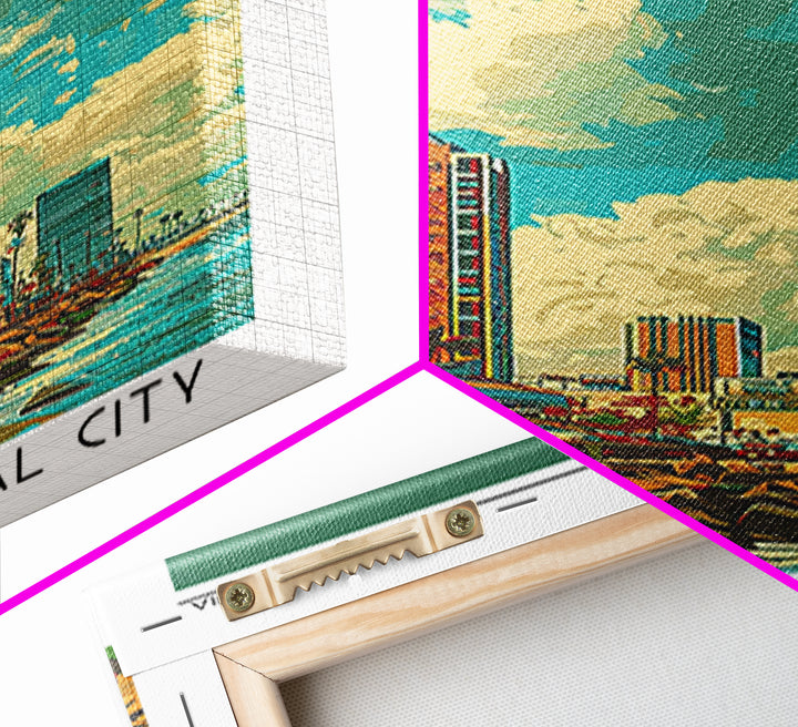Long Beach Travel Poster, Framed Canvas Print, Travel Wall Art, City Wall Art, City Art Print, Vintage Posters, Mid Century Wall Art