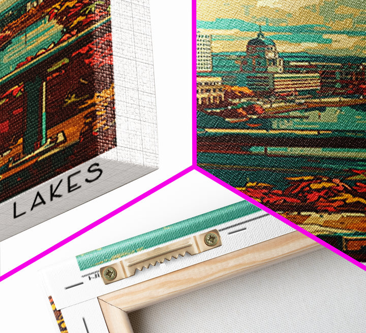 Madison Travel Poster, Framed Canvas Print, Retro Travel Poster, City Wall Art, Home Office Decor, Fine Art Print, Colorful Wall Art