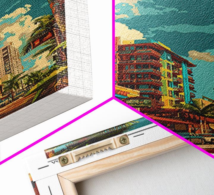 Miami Gardens Travel Poster, Canvas Print, Vintage Travel Print, City Wall Art, Vintage City Poster, City Illustration, Travel Print