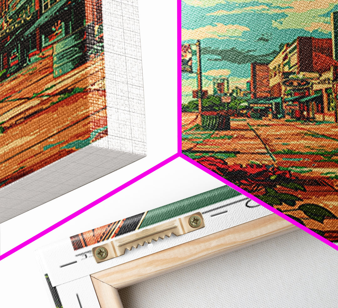 Murfreesboro Travel Poster, Framed Canvas Print, City Travel Poster, Travel Wall Art, City Illustration, Gallery Wall Set, Art Print