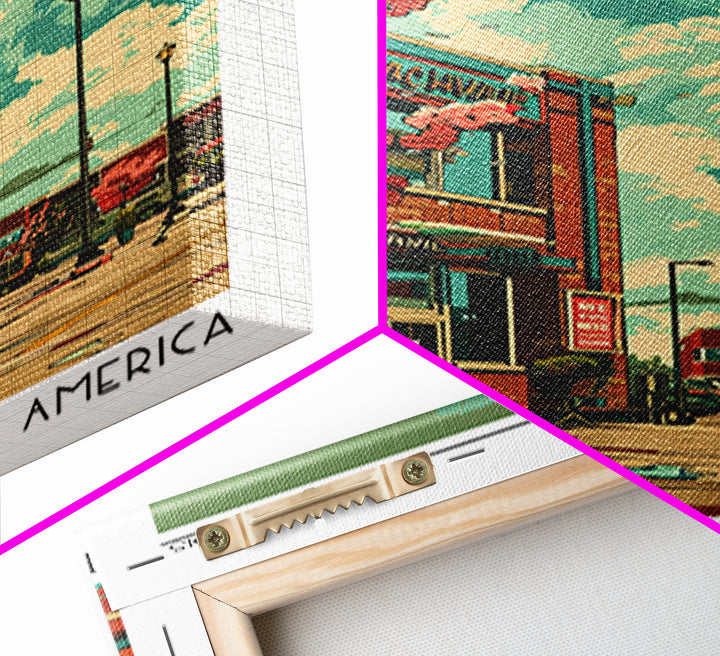 Naperville Travel Poster, Canvas Print, Retro Travel Poster, City Wall Art, City Art Print, Retro Travel Print, Living Room Wall Art