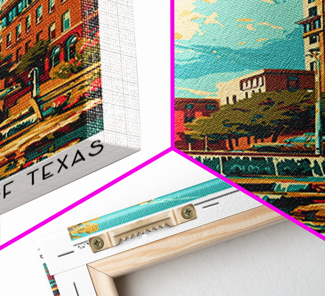 Plano Travel Poster, Canvas Print, Retro Travel Poster, City Wall Art, Travel Decor, Poster Art, Gallery Wall Set, Travel Wall Decor