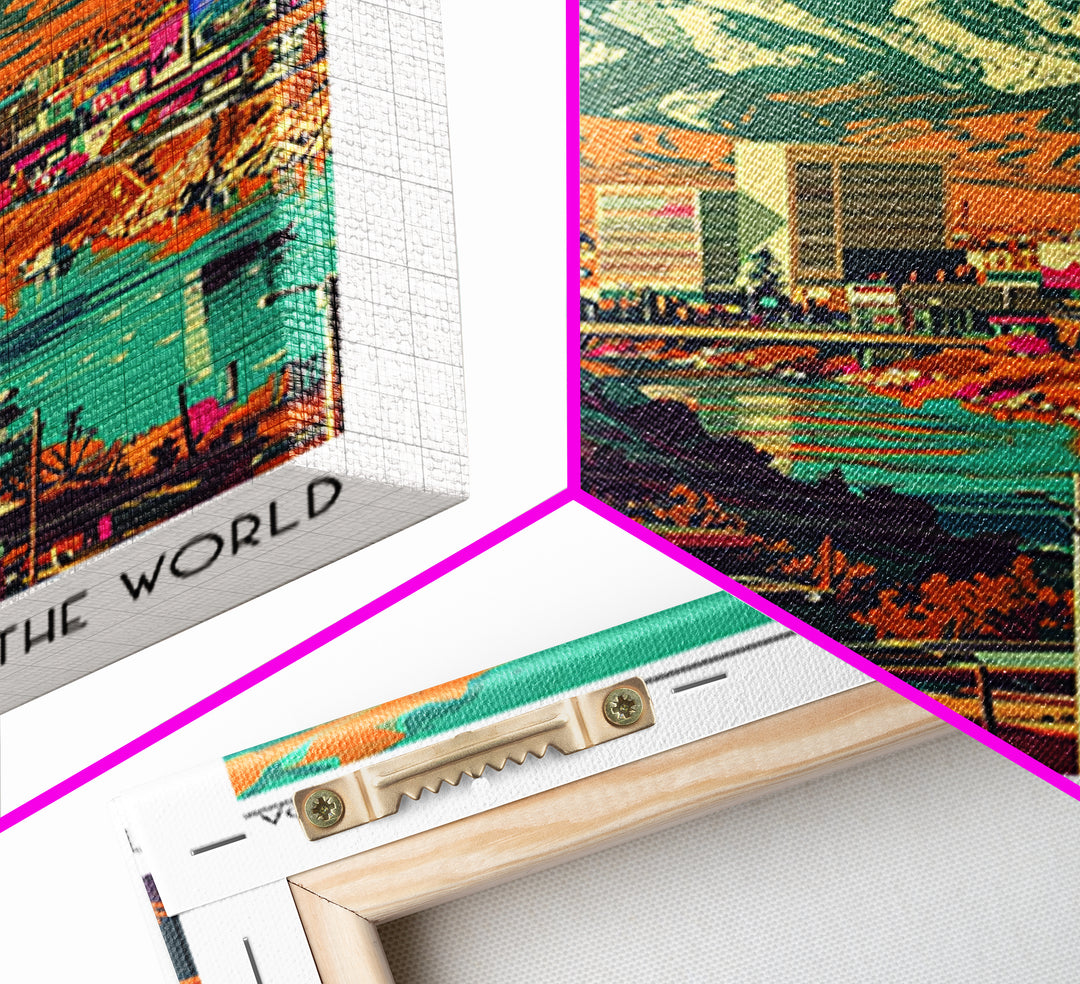 Reno Travel Poster, Framed Canvas Print, Travel Wall Art, City Wall Art, Wall Art, Art Print, Retro Travel Poster, Home Office Decor