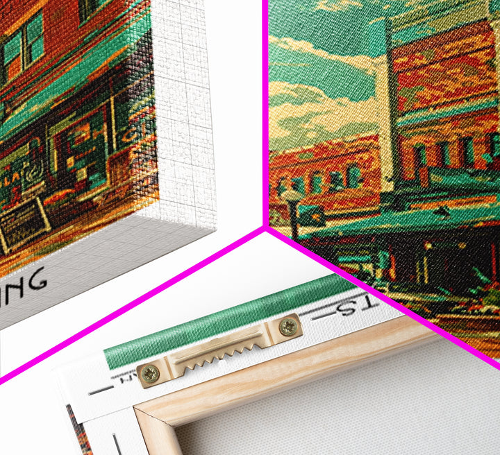 Sterling Heights Travel Poster, Framed Canvas Print, City Art Print, Travel Wall Art, City Illustration, Wall Art, Modern Wall Decor